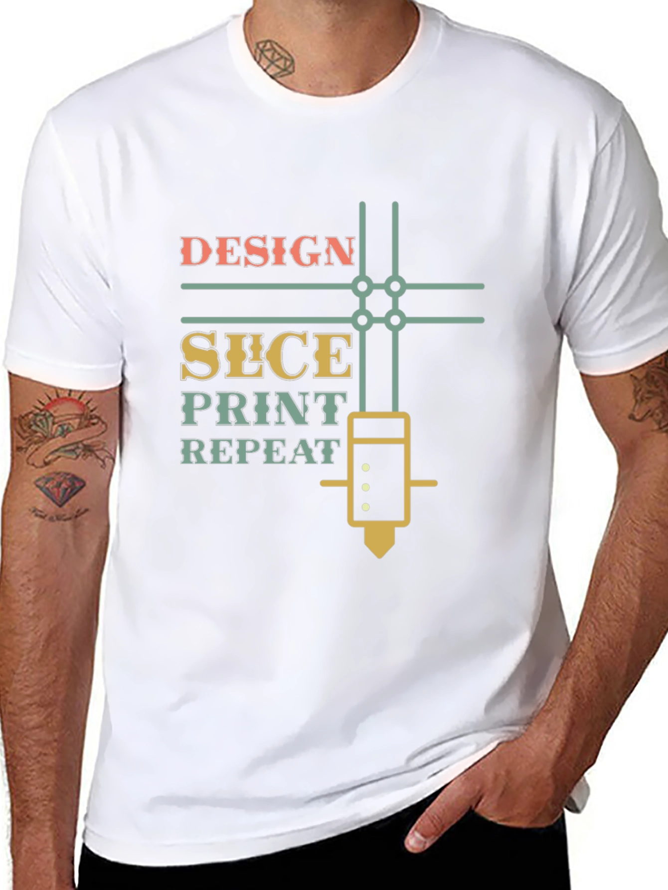 3D Printer Enthusiast T-Shirt - Design Slice Print Repeat