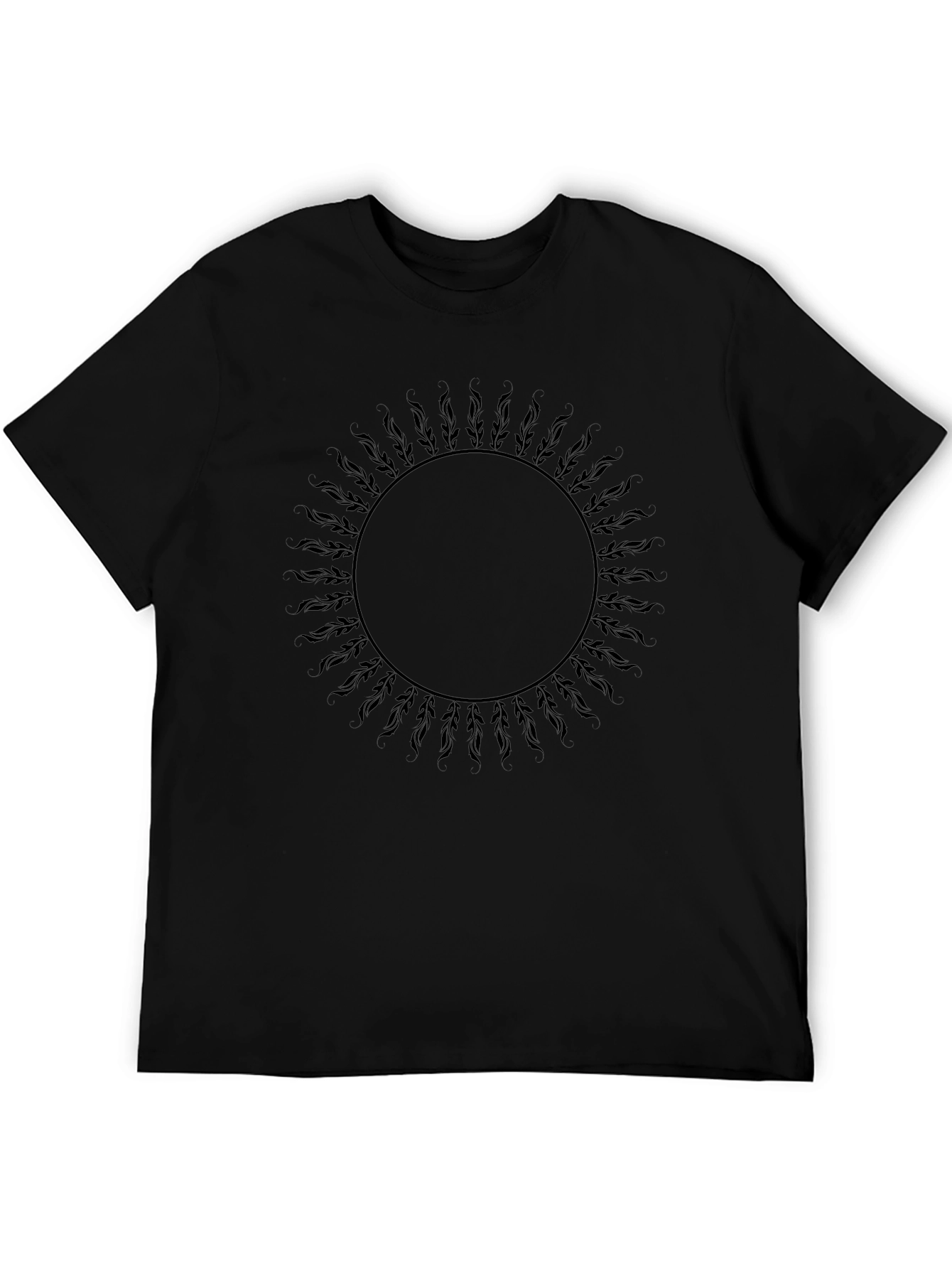 Sunburst Graphic Tee - Black Cotton Casual Shirt