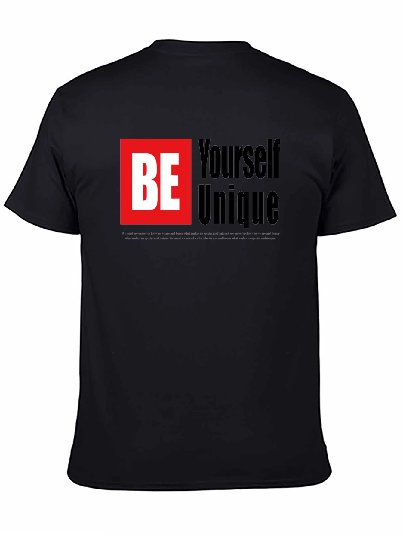 Be Yourself Unique Graphic Tee - Black