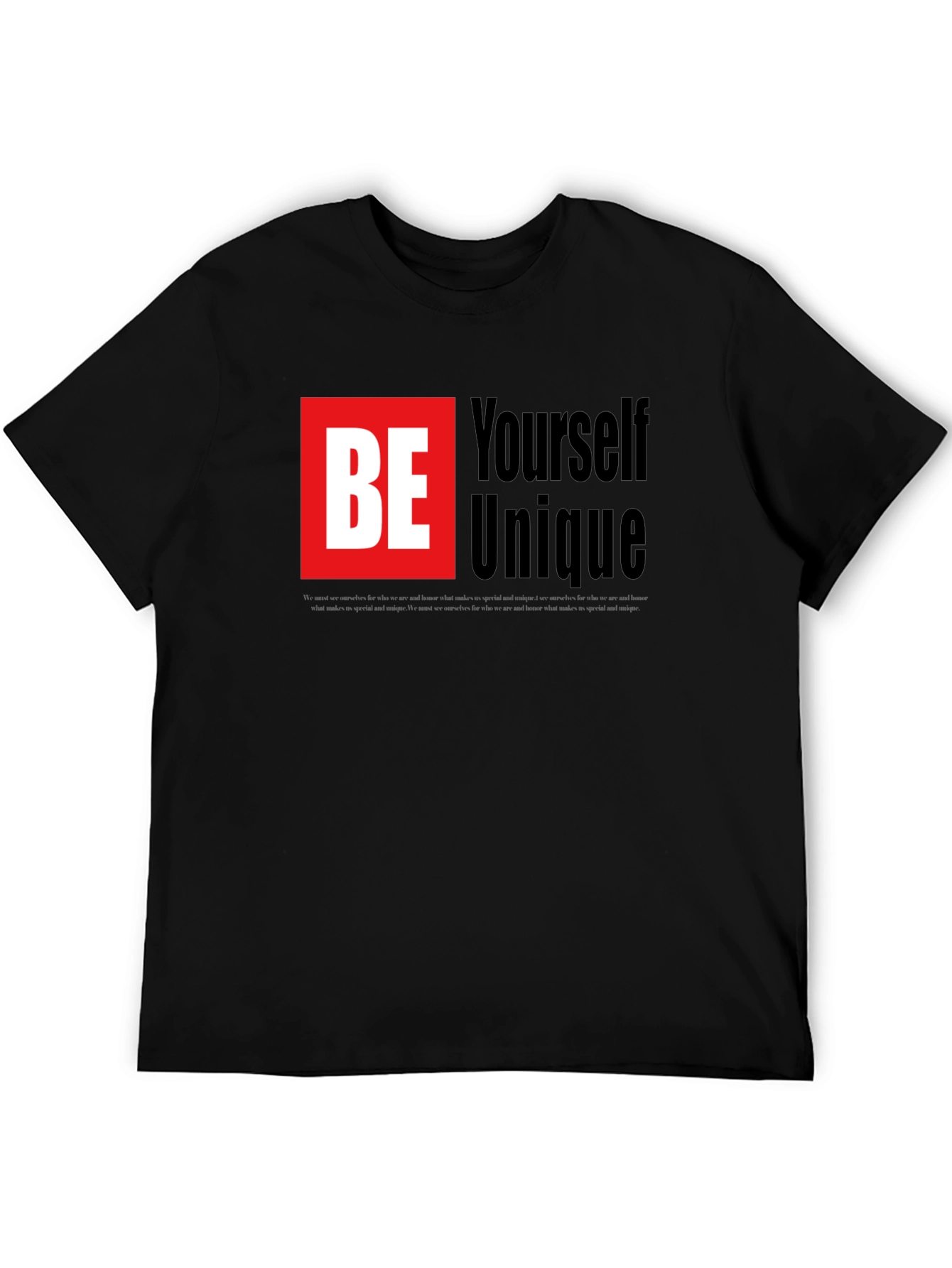 Be Yourself Unique Graphic Tee - Black
