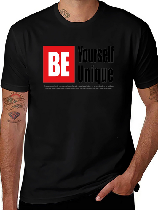 Be Yourself Unique Graphic Tee - Black