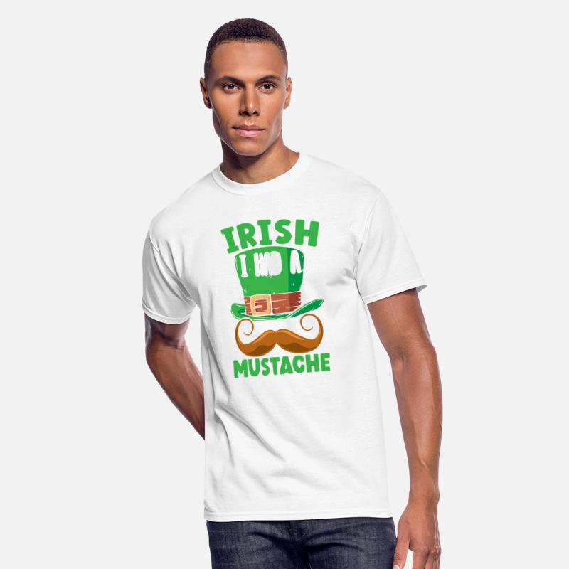 Irish I Had A Mustache Shamrock St. Patricks Day