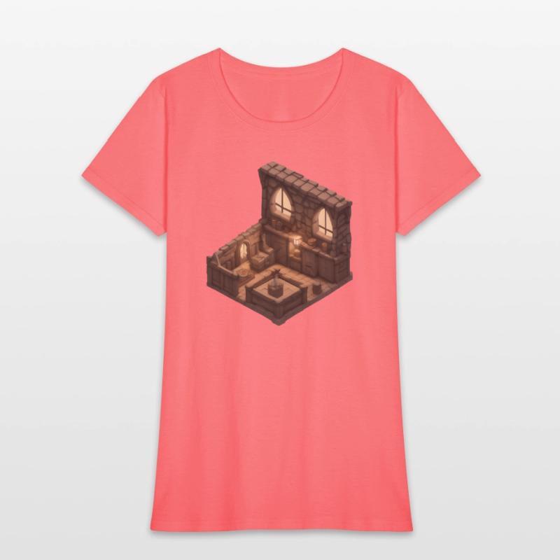 Isometric Medieval Living Room - Voxel Design