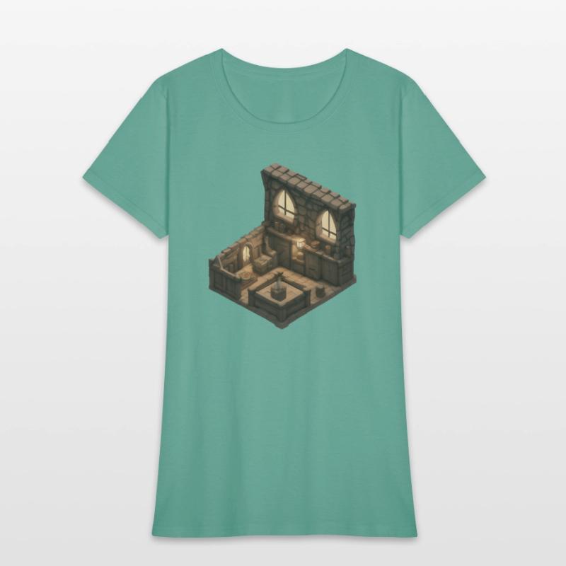 Isometric Medieval Living Room - Voxel Design