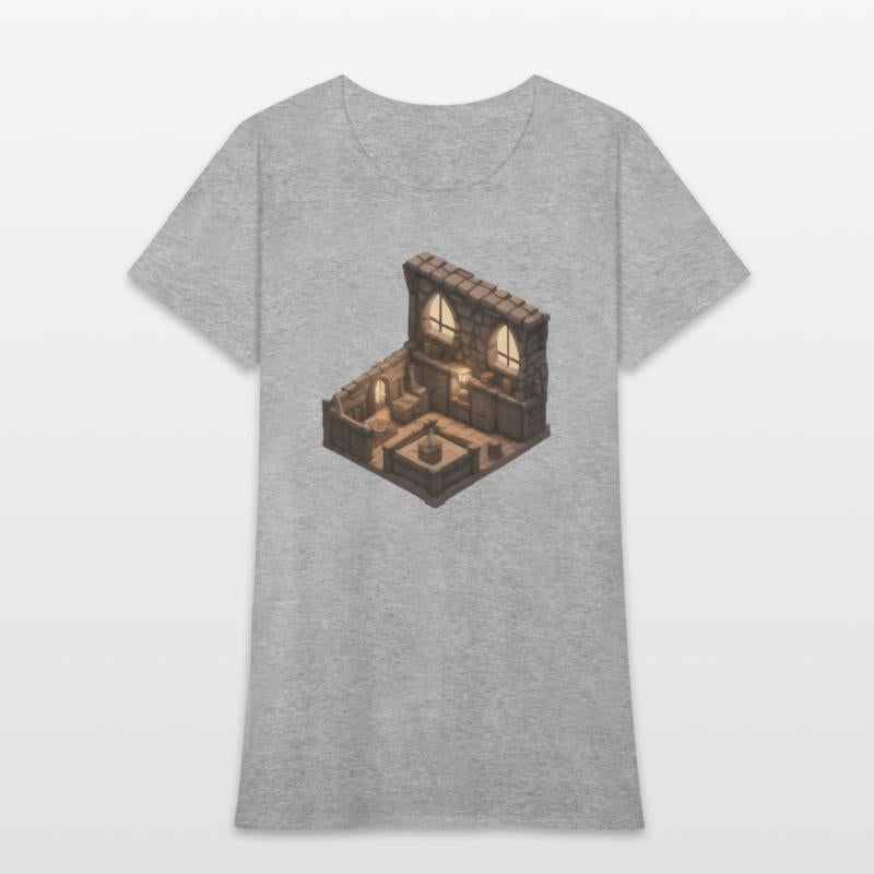 Isometric Medieval Living Room - Voxel Design