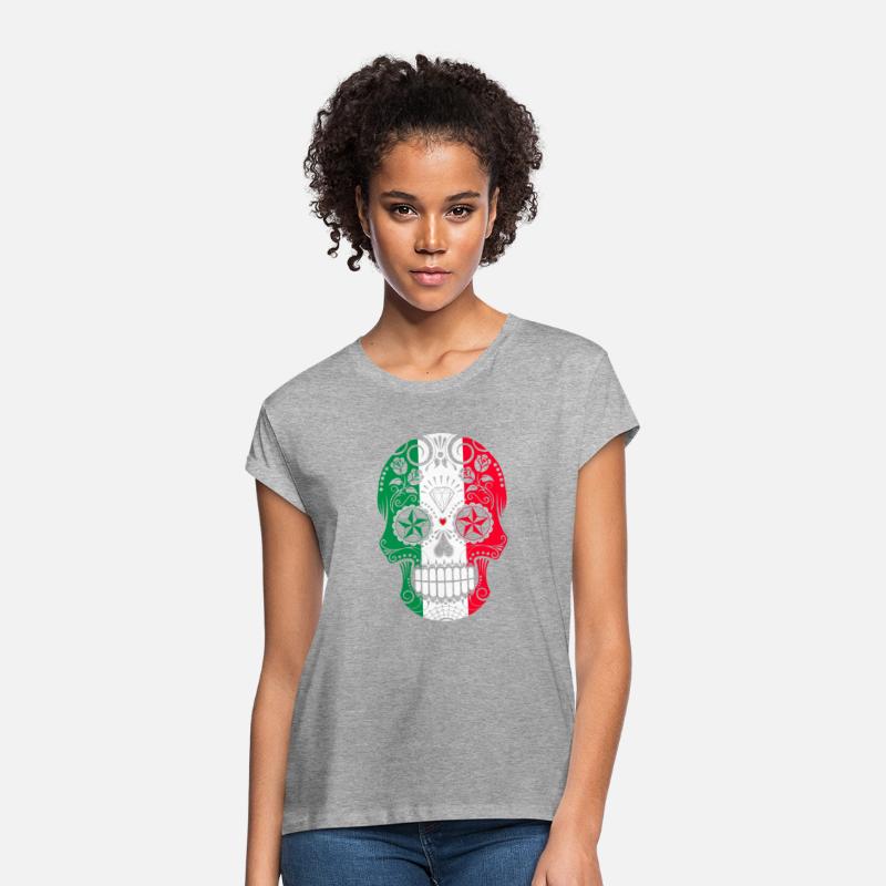 Italian Flag Sugar Skull with Roses