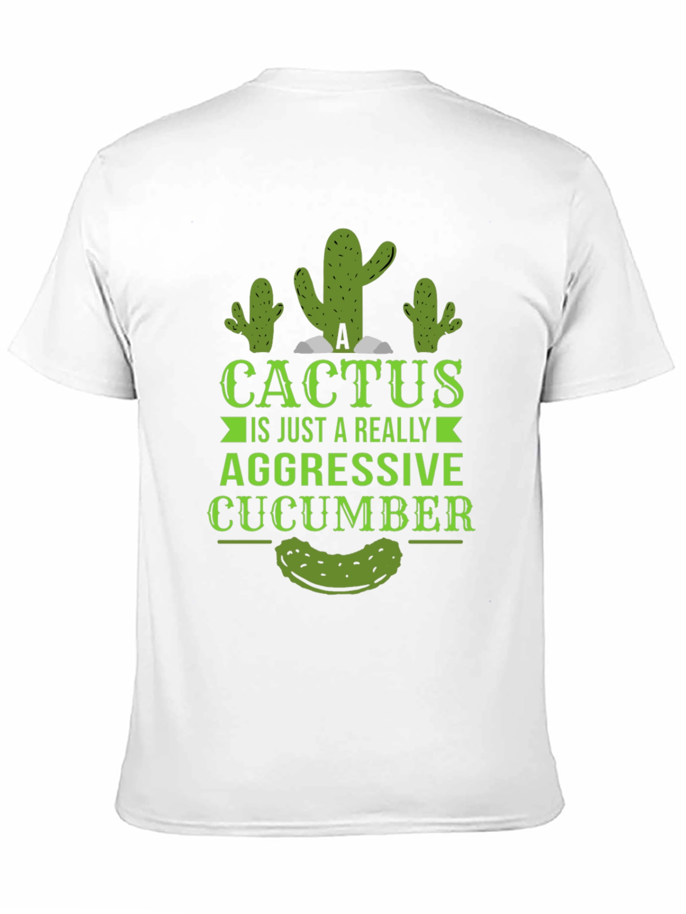Aggressive Cucumber Cactus Graphic Tee - Funny Novelty Shirt