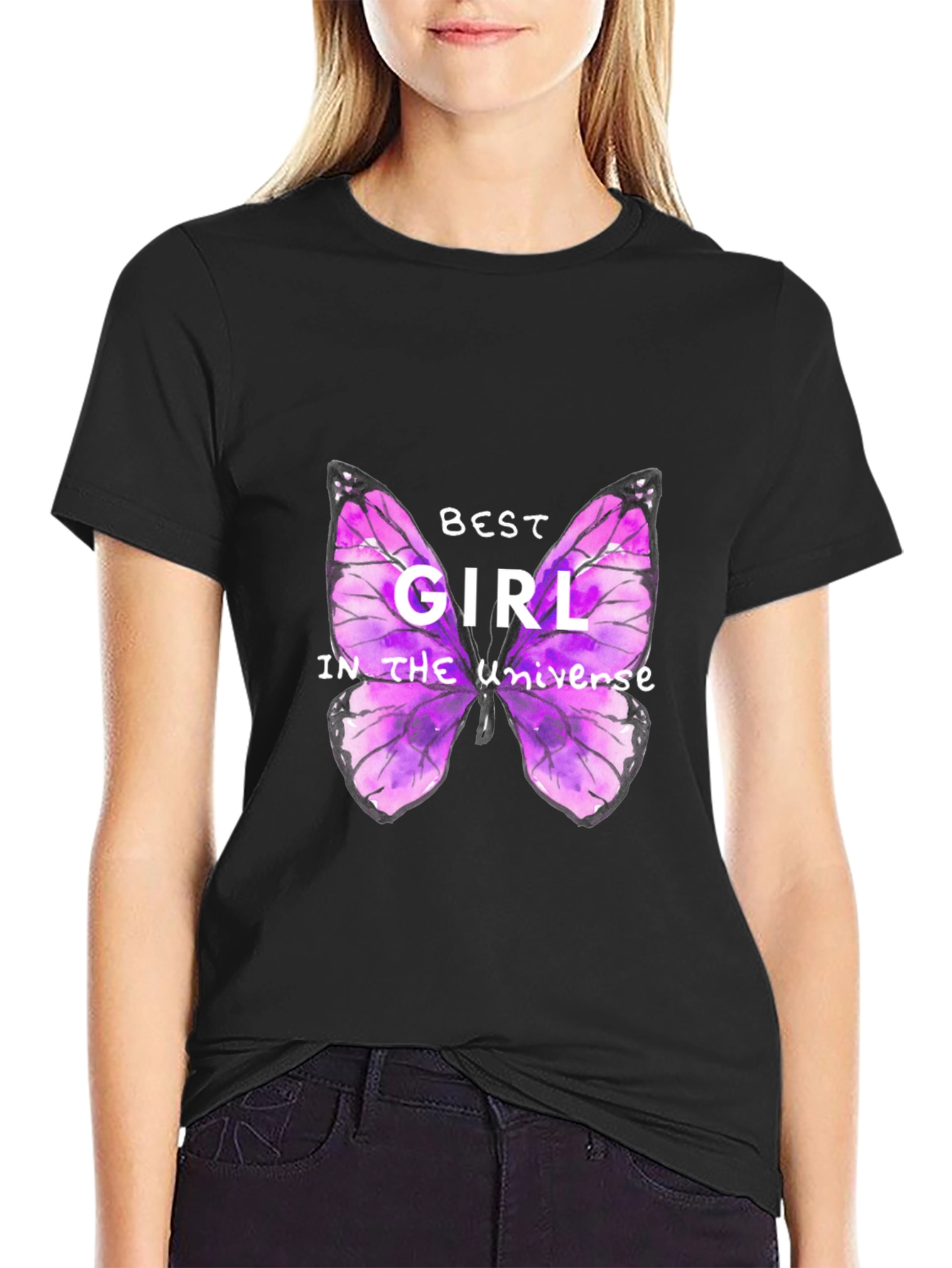 Best Girl Butterfly Graphic T-Shirt