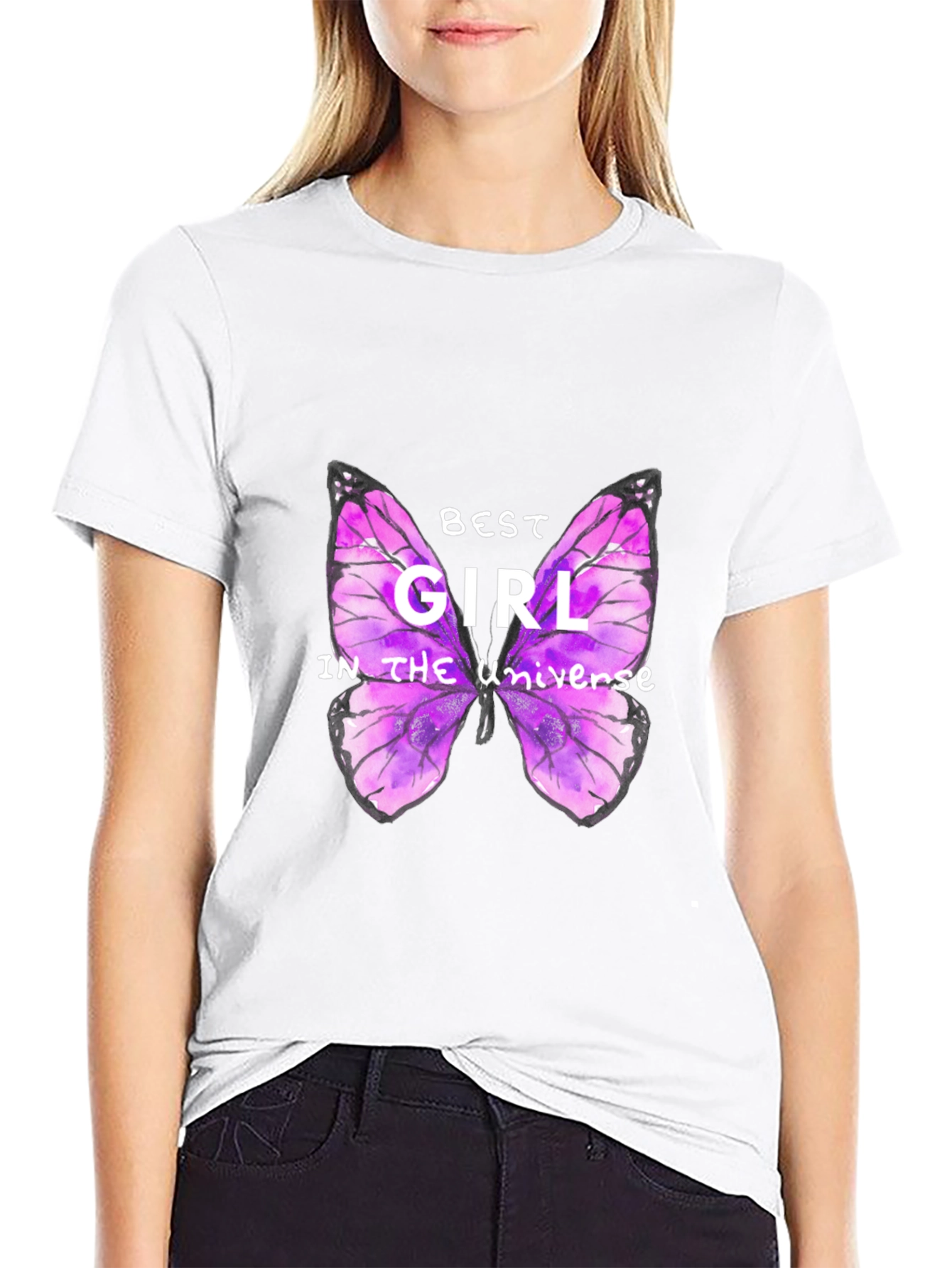 Best Girl Butterfly Graphic T-Shirt
