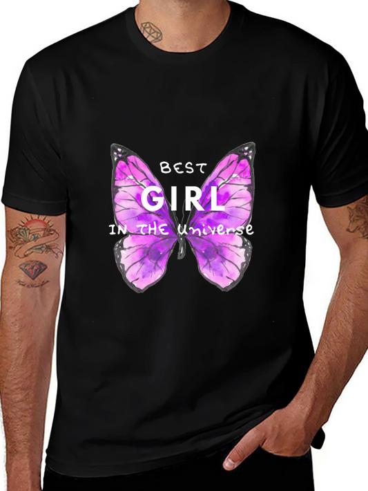 Best Girl Butterfly Graphic T-Shirt