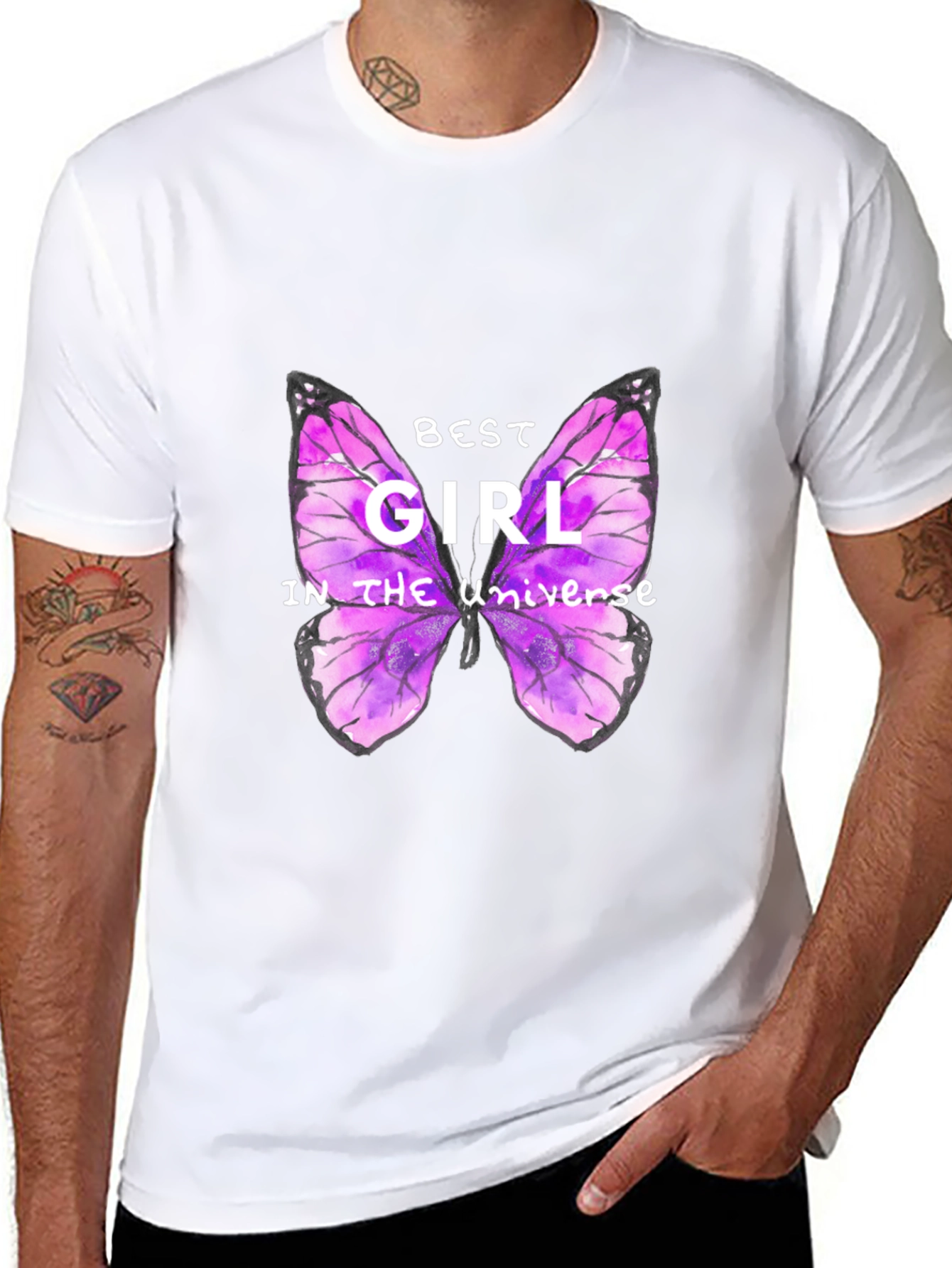 Best Girl Butterfly Graphic T-Shirt