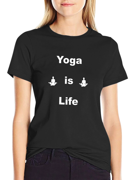Yoga is Life T-Shirt - Black Relaxed Fit