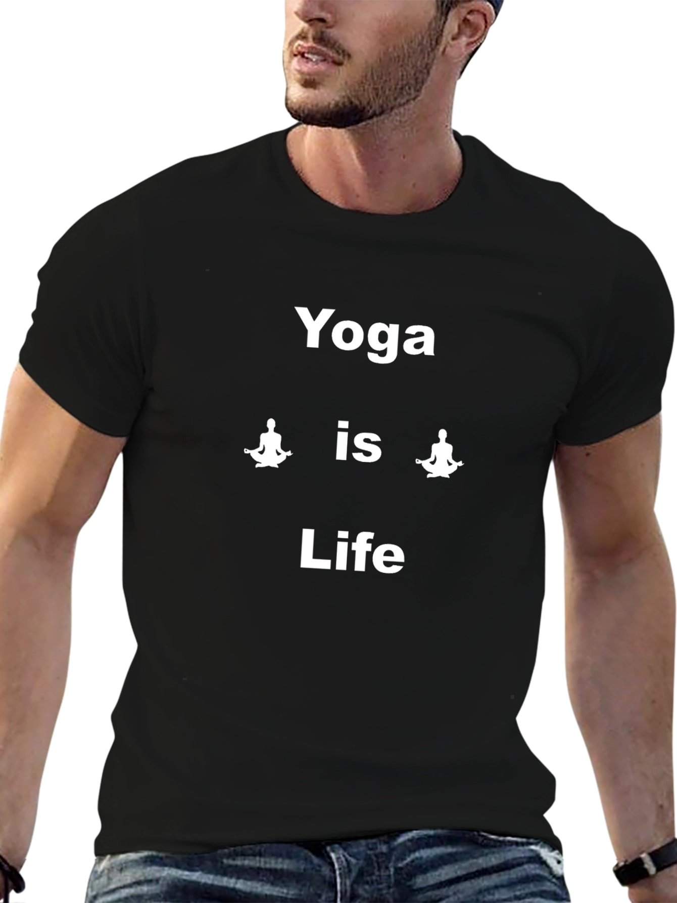 Yoga is Life T-Shirt - Black Relaxed Fit