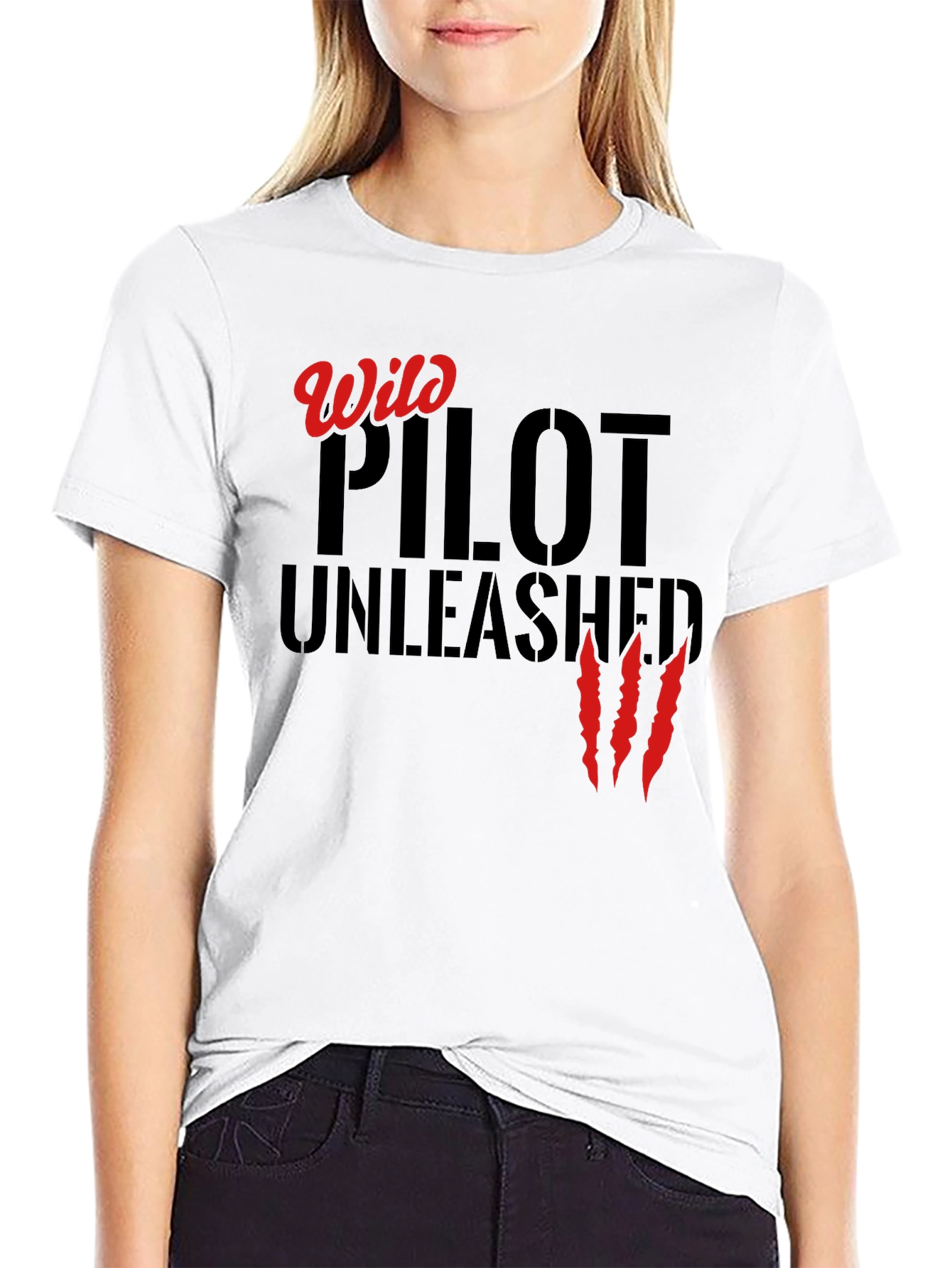 Wild Pilot Unleashed T-Shirt - Black Cotton Tee