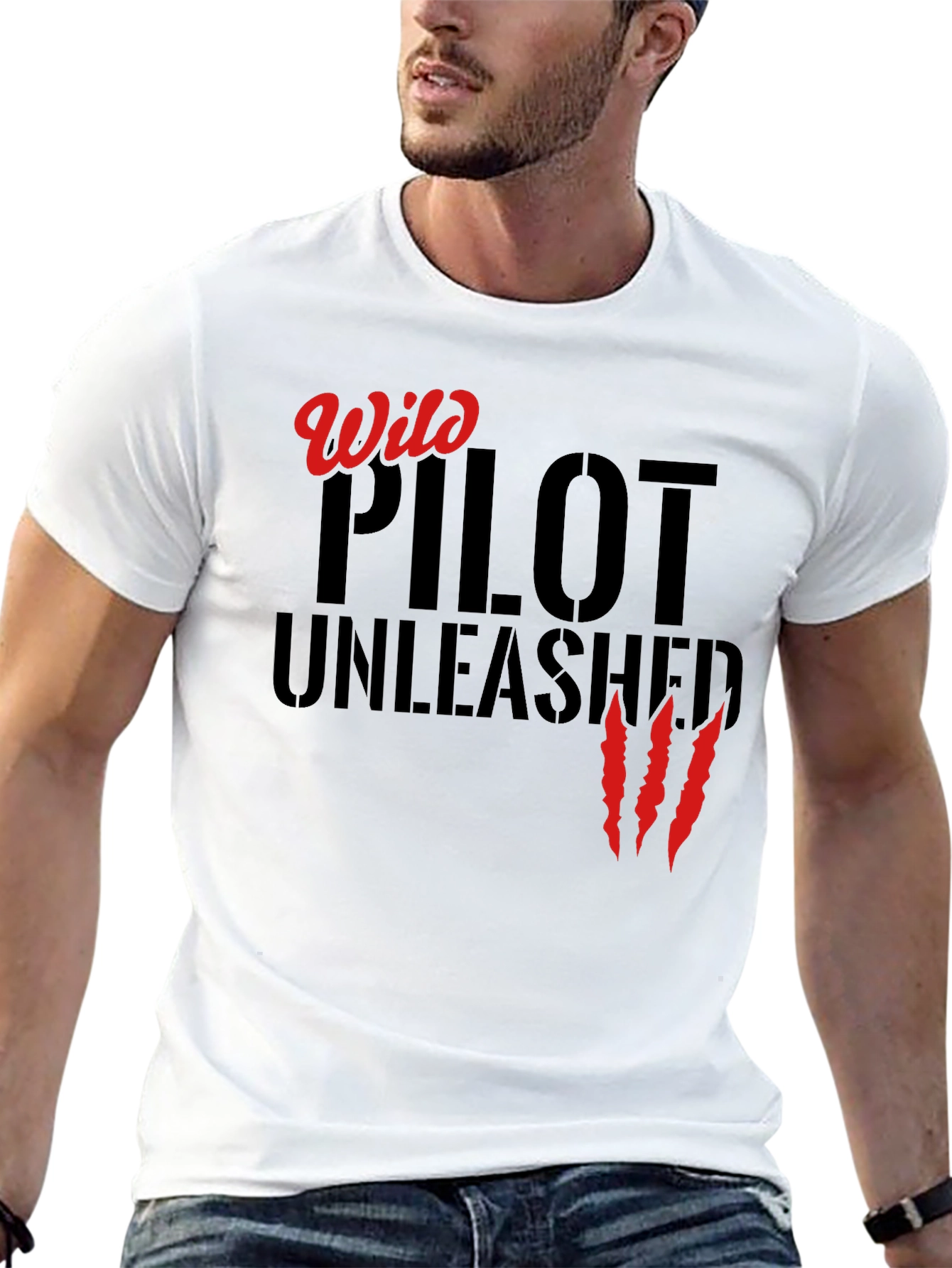 Wild Pilot Unleashed T-Shirt - Black Cotton Tee