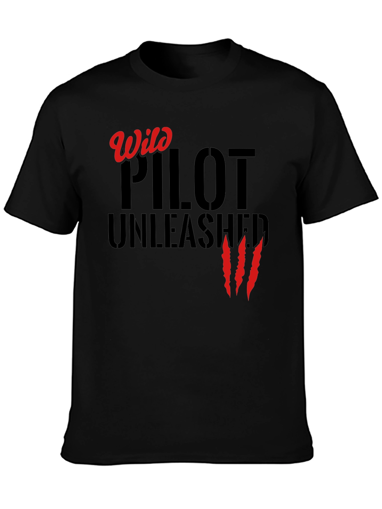Wild Pilot Unleashed T-Shirt - Black Cotton Tee