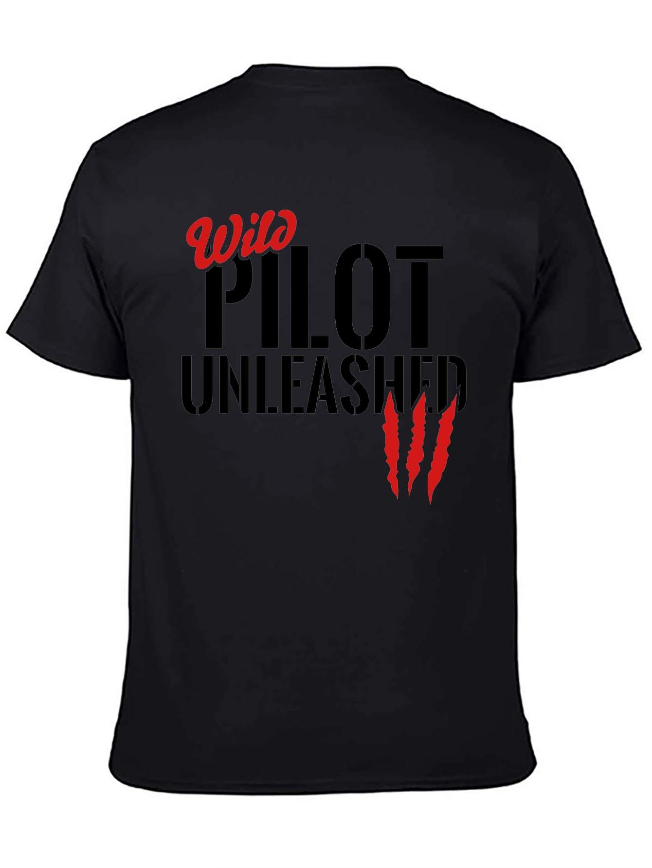 Wild Pilot Unleashed T-Shirt - Black Cotton Tee