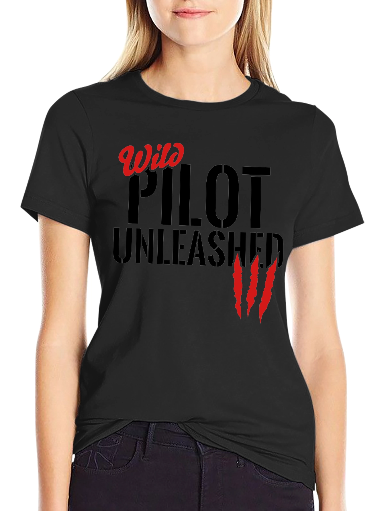 Wild Pilot Unleashed T-Shirt - Black Cotton Tee