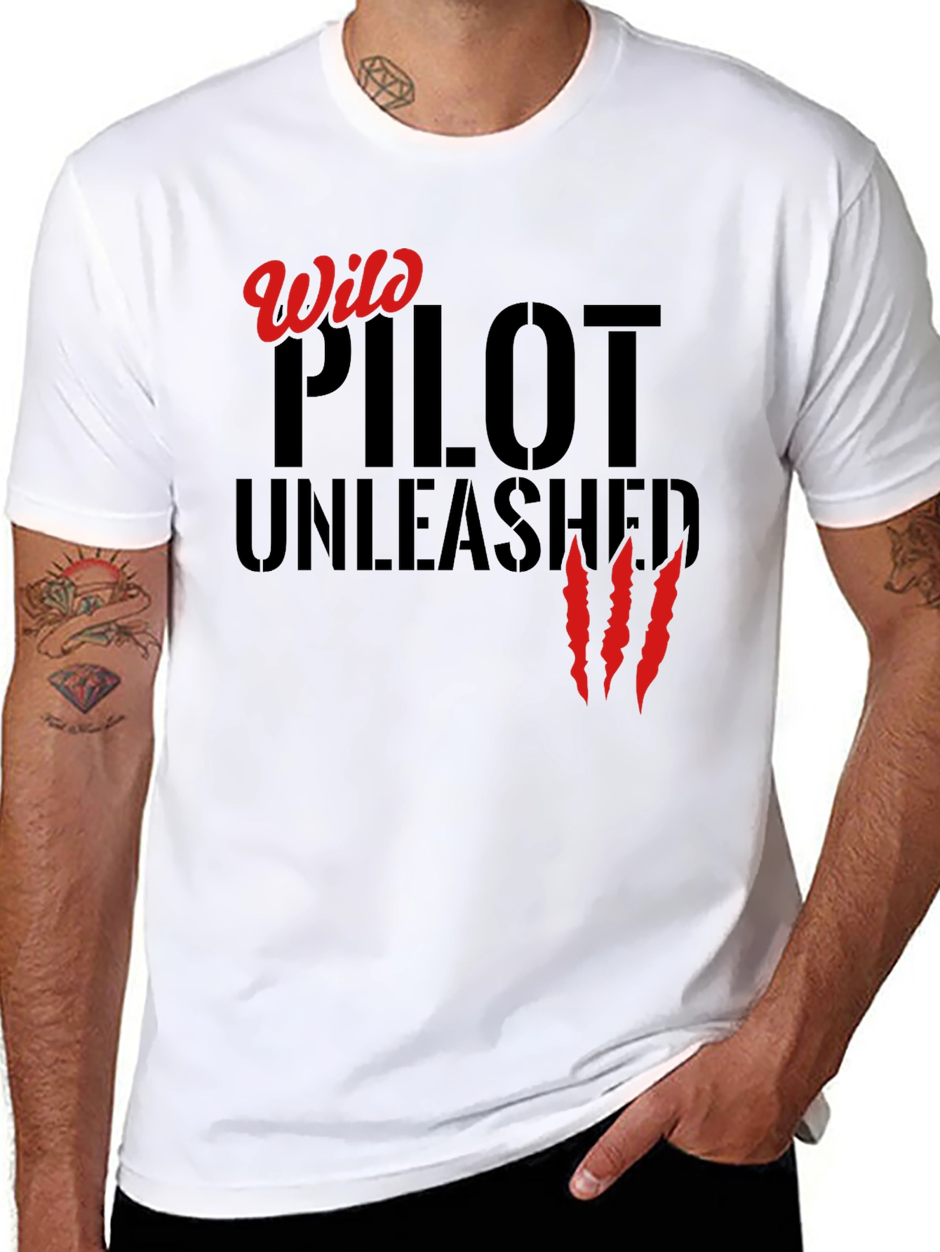 Wild Pilot Unleashed T-Shirt - Black Cotton Tee