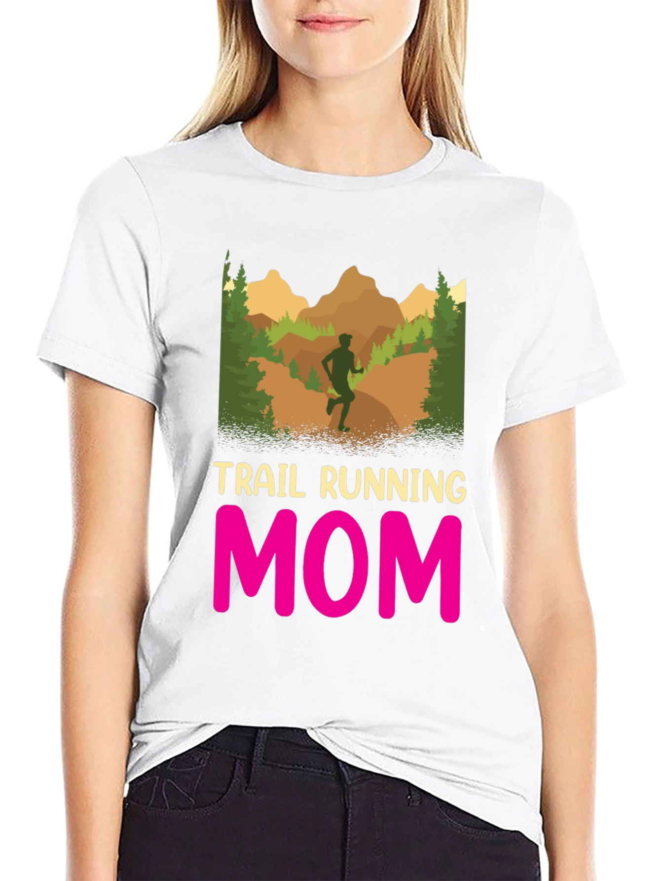 Trail Running Mom T-Shirt - Black Graphic Tee