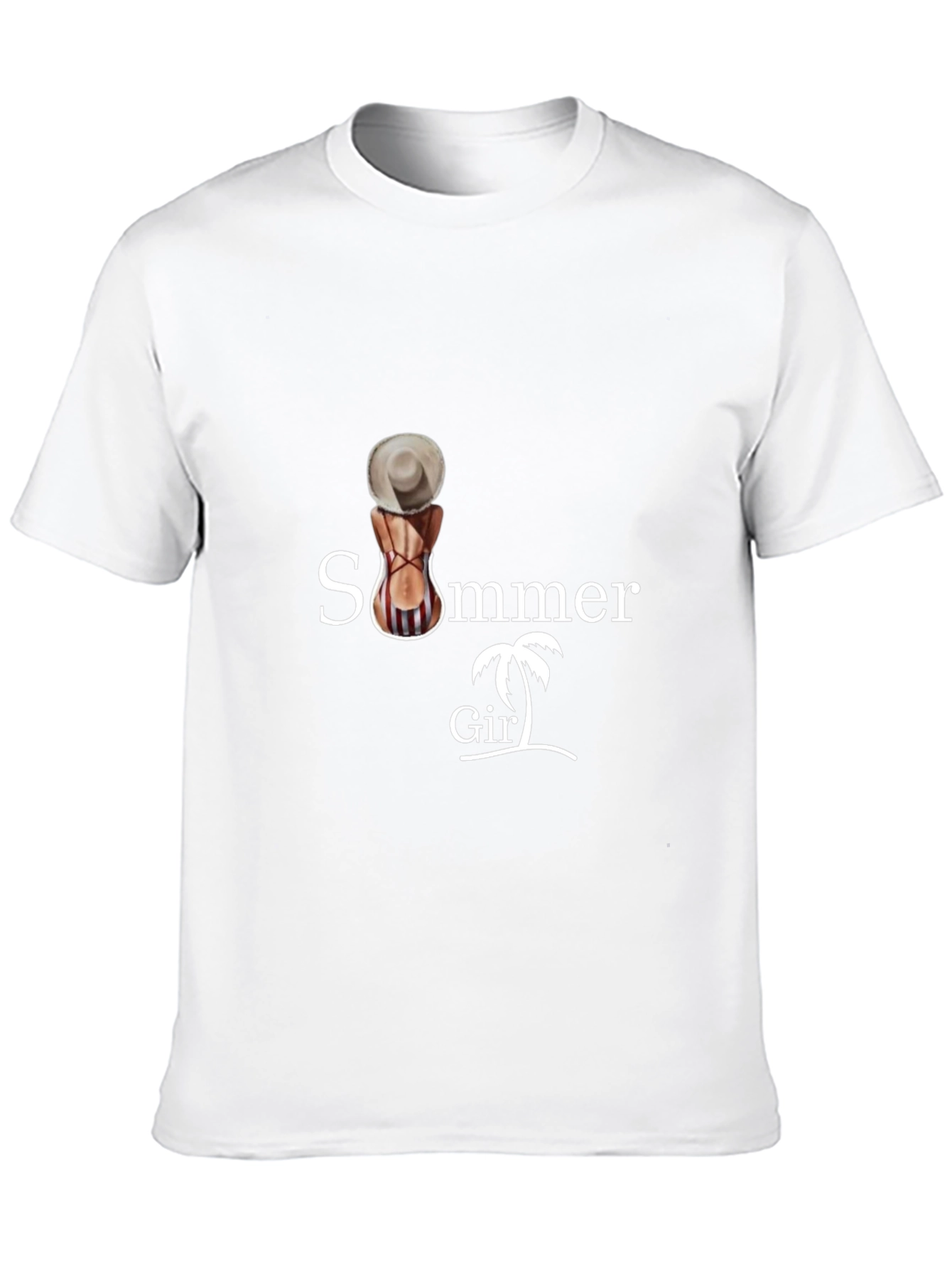 Summer Girl Graphic Tee - Black Cotton T-Shirt