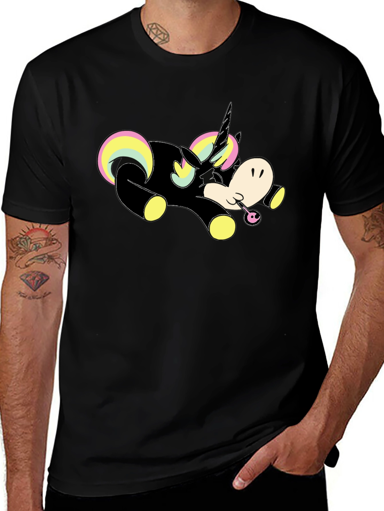 Unicorn Black T-Shirt Graphic Tee