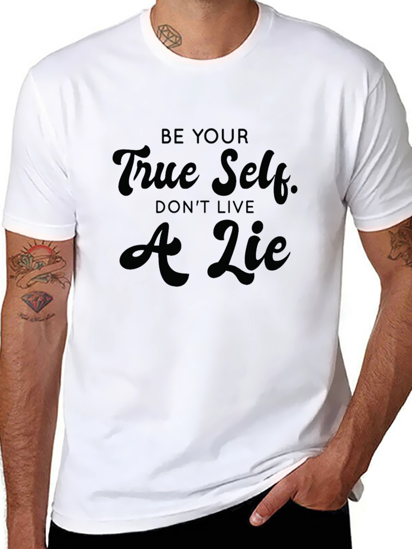 Be True Self Graphic Tee - Inspirational Black T-Shirt