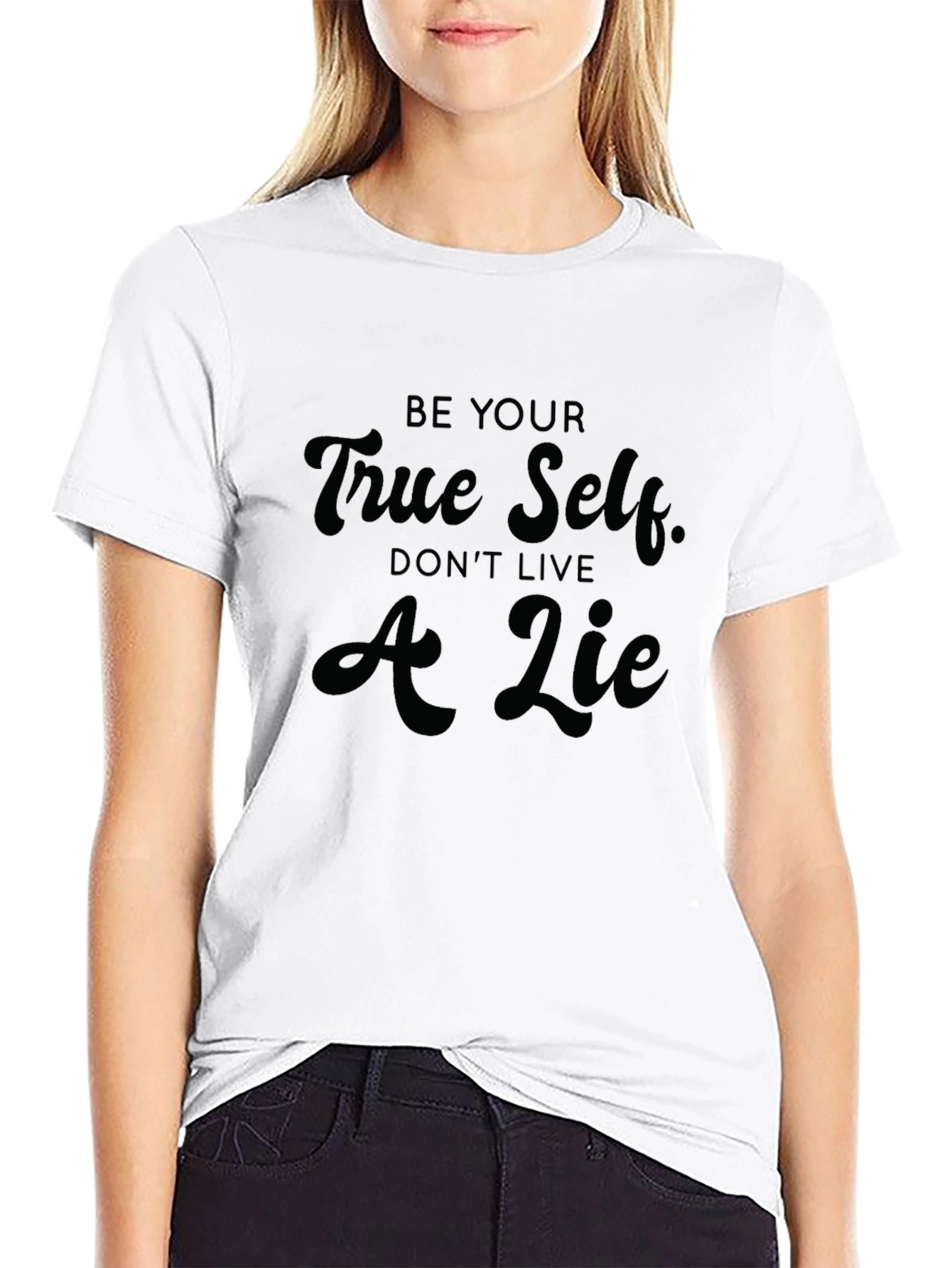 Be True Self Graphic Tee - Inspirational Black T-Shirt