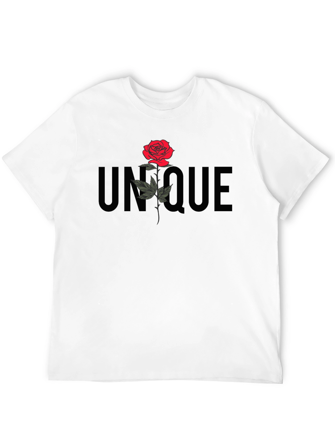 Unique Rose Graphic Black T-Shirt