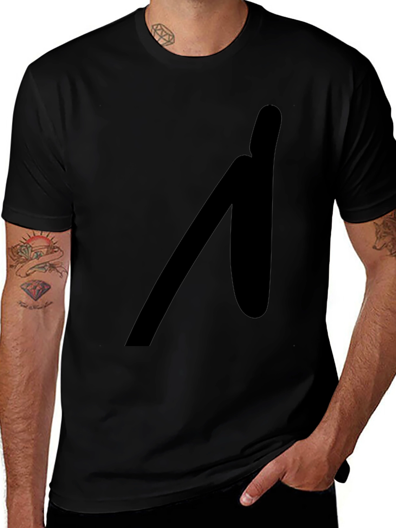 Black T-Shirt with Abstract Graphic