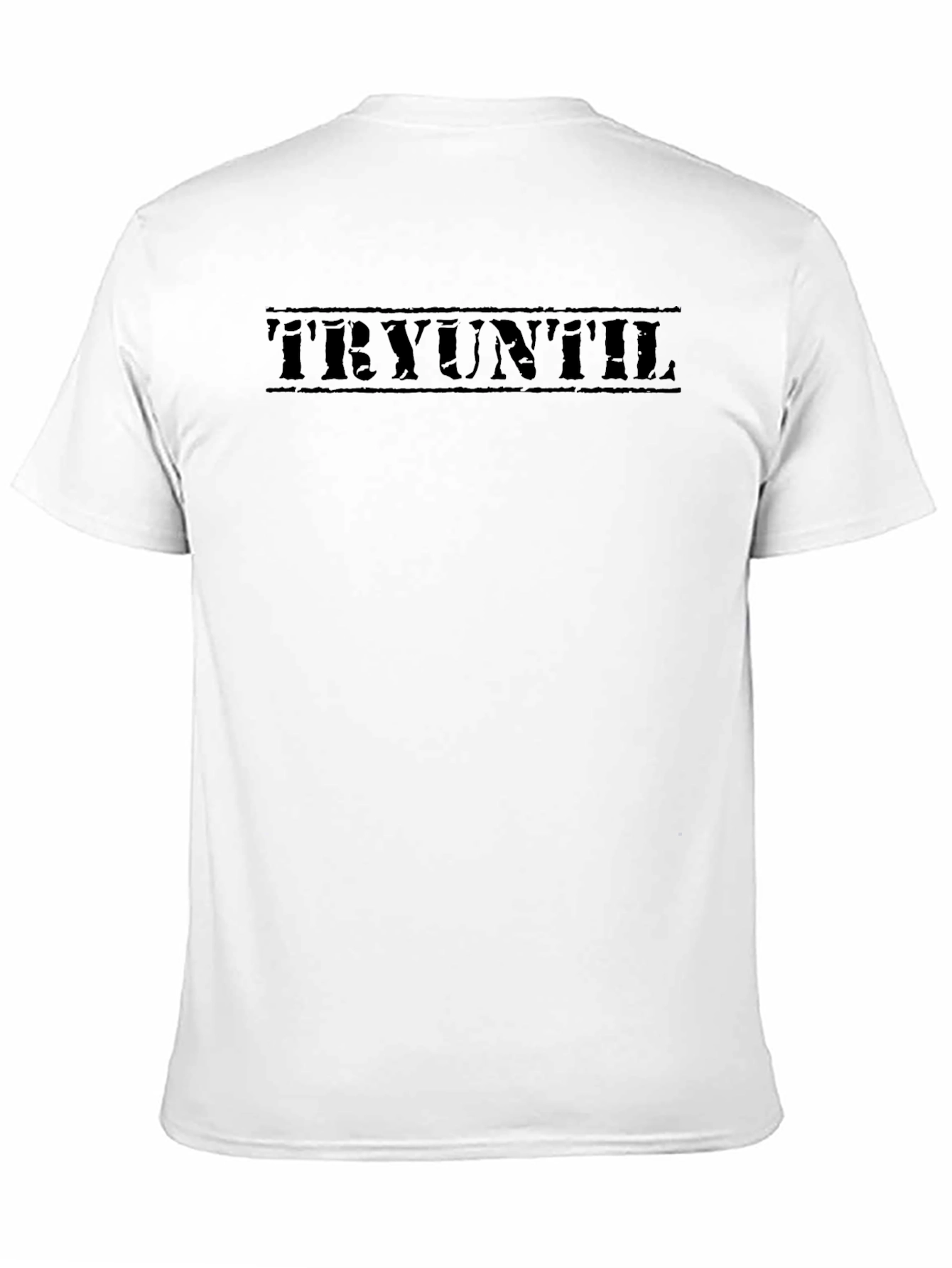 Tryuntil Graphic Tee - Mens Black Cotton T-Shirt