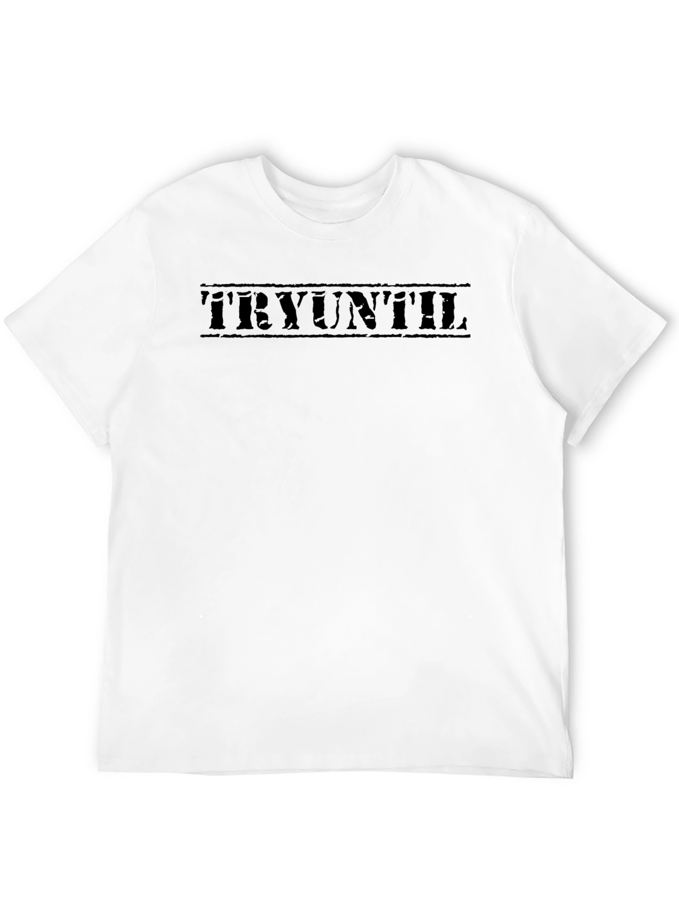 Tryuntil Graphic Tee - Mens Black Cotton T-Shirt