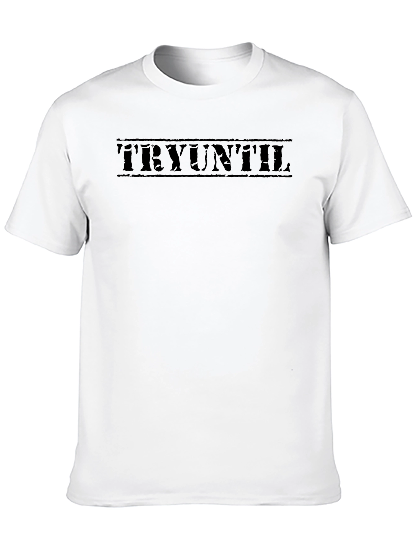 Tryuntil Graphic Tee - Mens Black Cotton T-Shirt