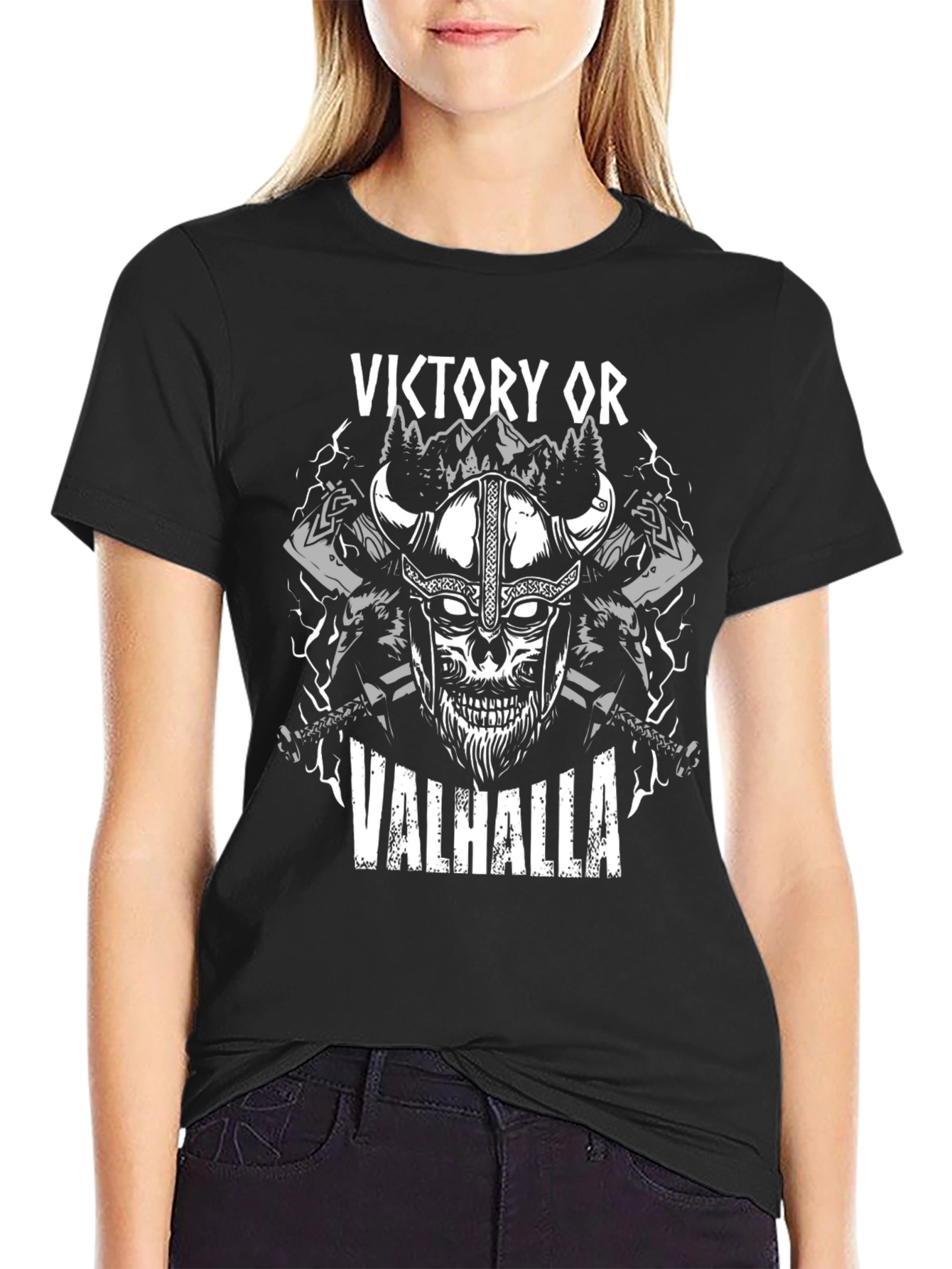 Victory or Valhalla Viking Skull T-Shirt