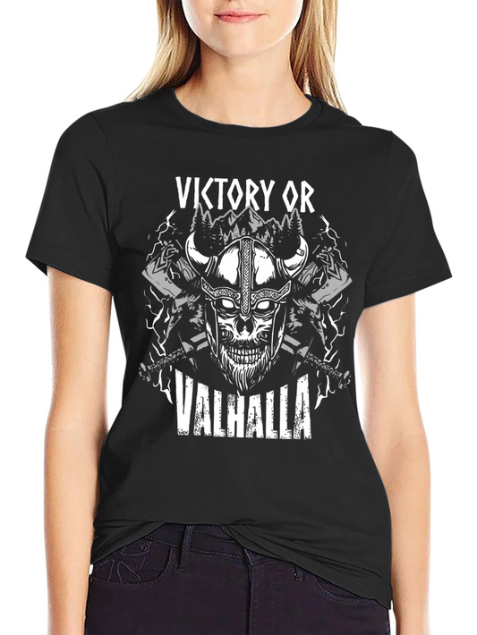 Victory or Valhalla Viking Skull T-Shirt