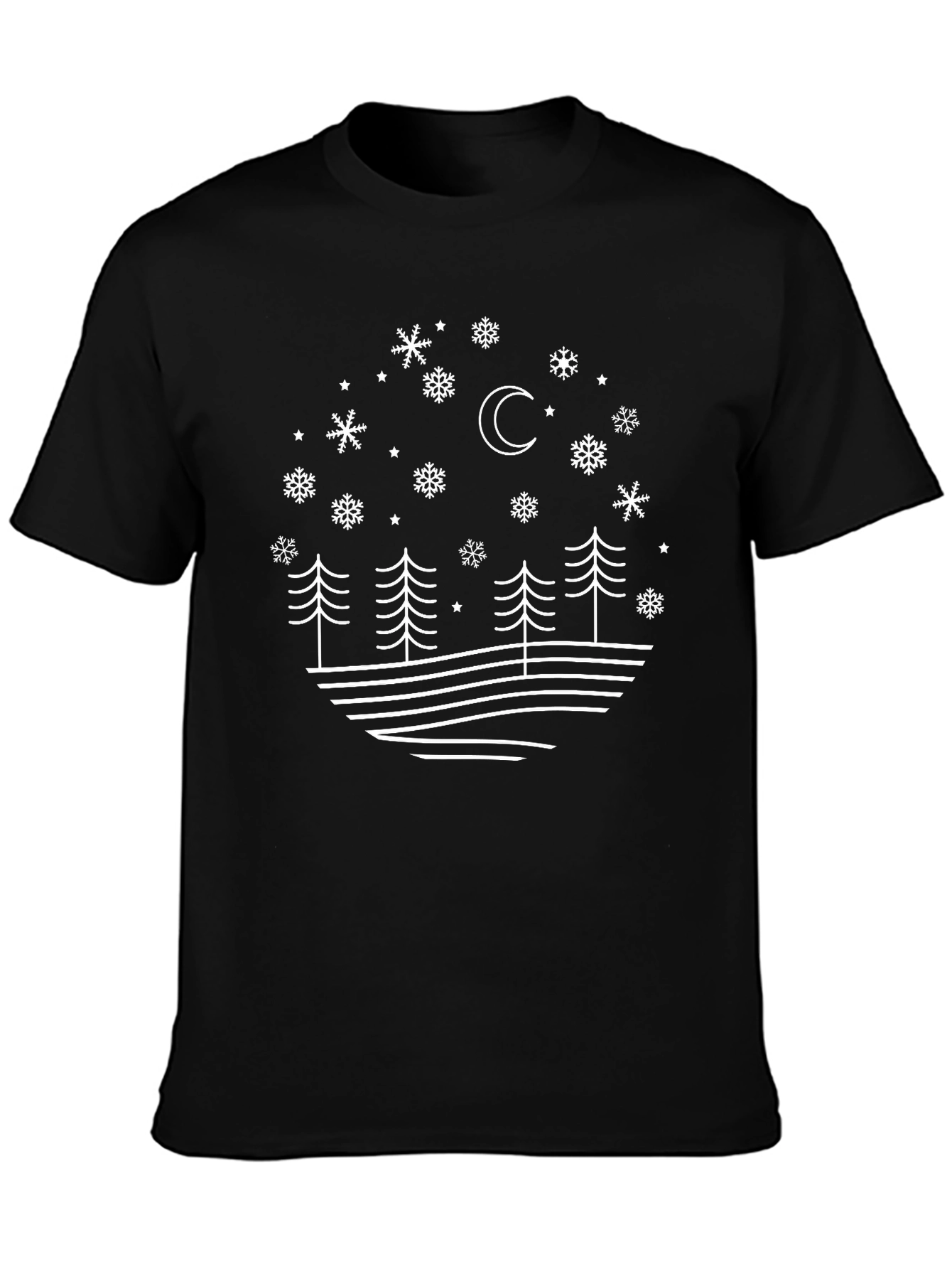 Winter Forest Graphic Tee - Black