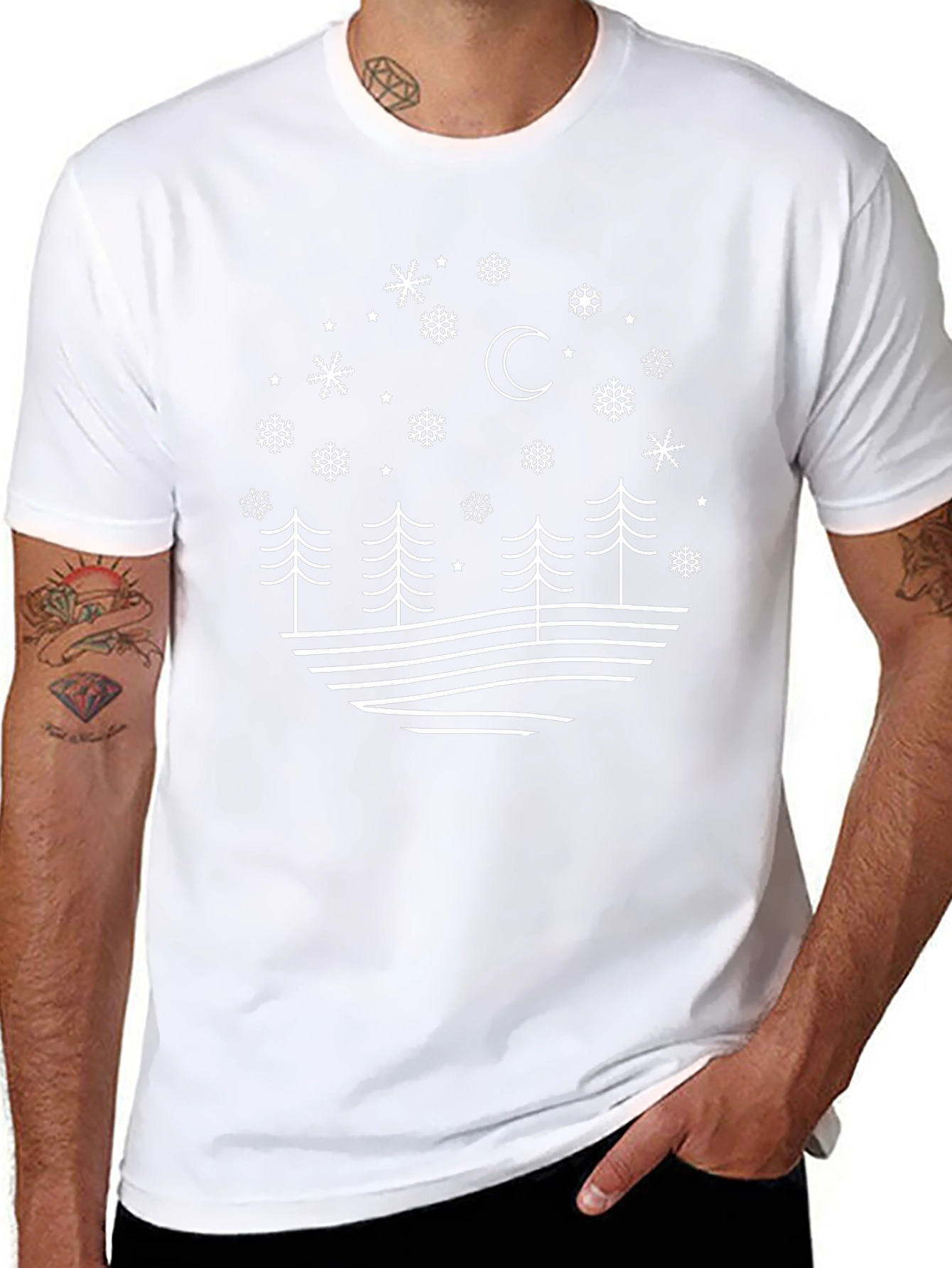 Winter Forest Graphic Tee - Black