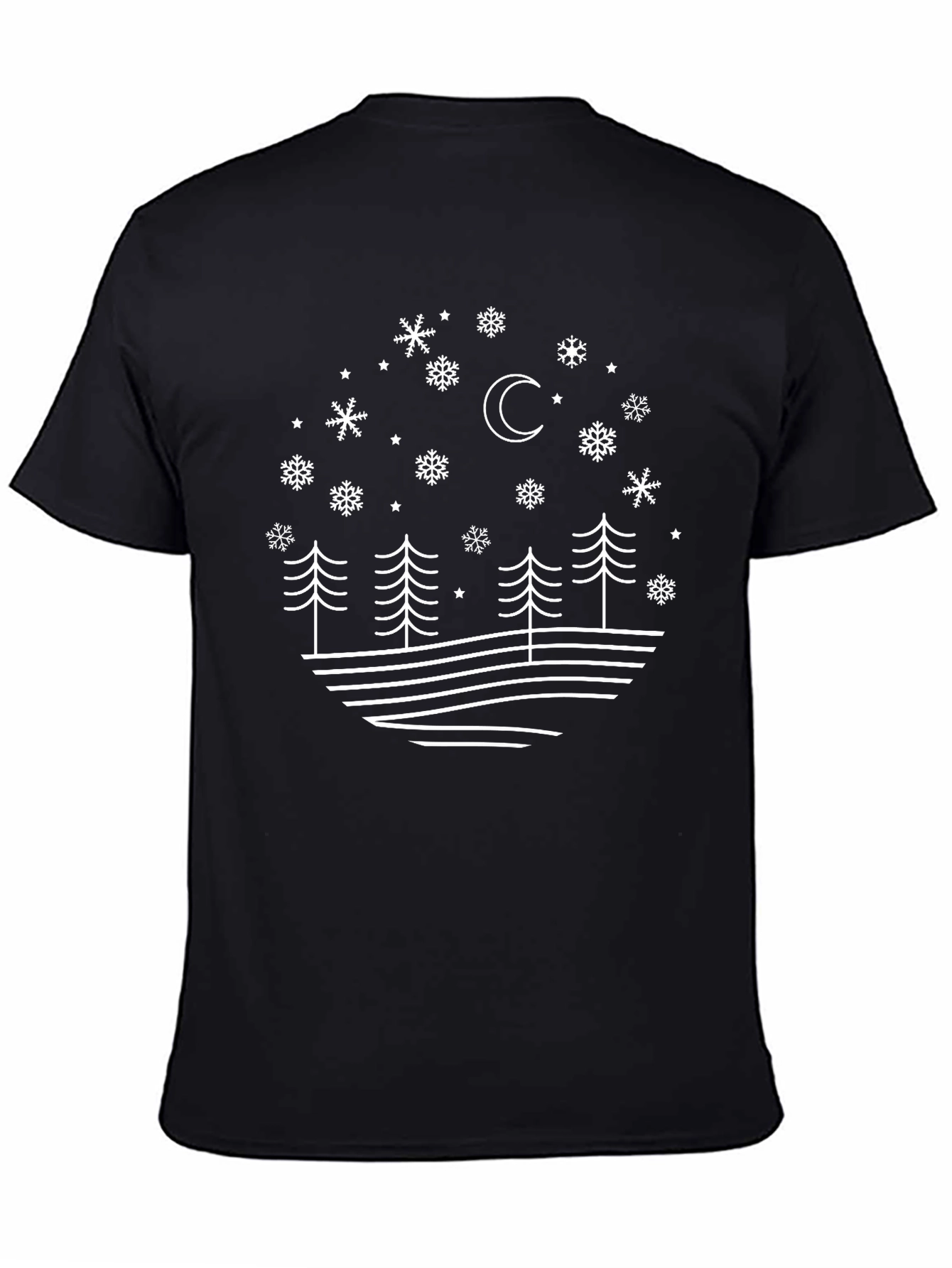 Winter Forest Graphic Tee - Black