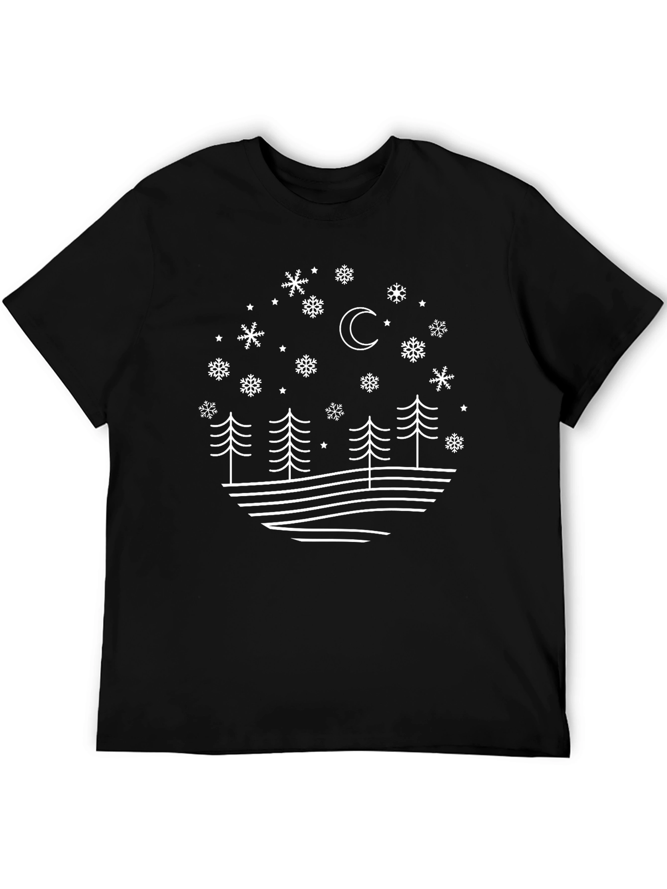 Winter Forest Graphic Tee - Black