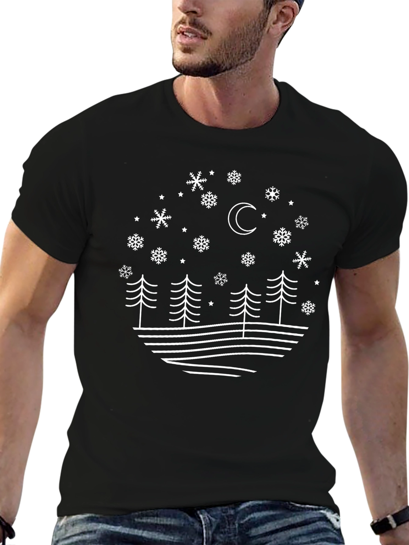 Winter Forest Graphic Tee - Black