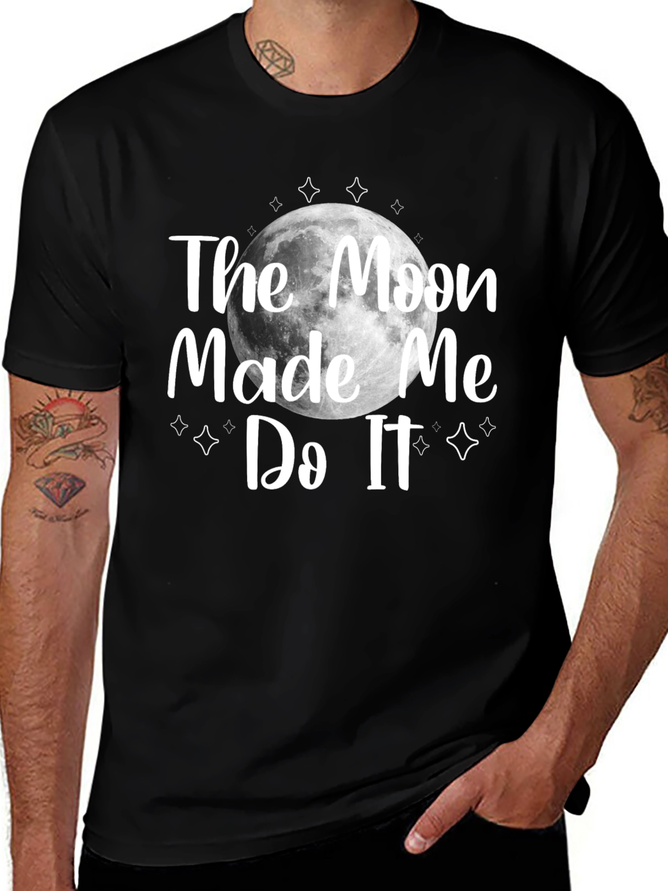The Moon Made Me Do It Black T-Shirt