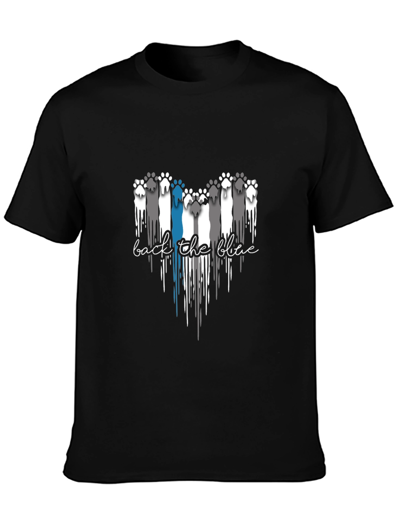 Back the Blue Paw Print Graphic Tee