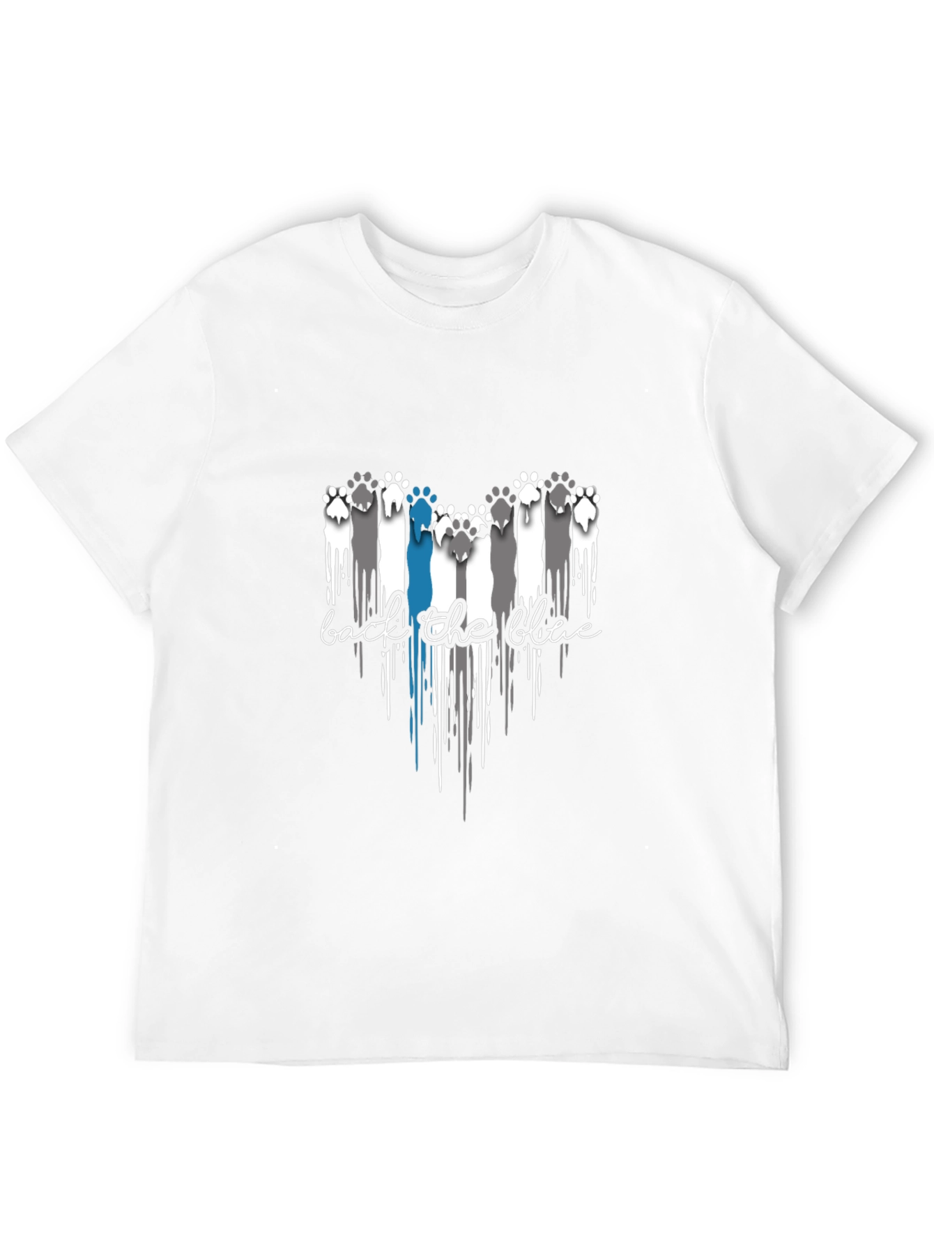 Back the Blue Paw Print Graphic Tee