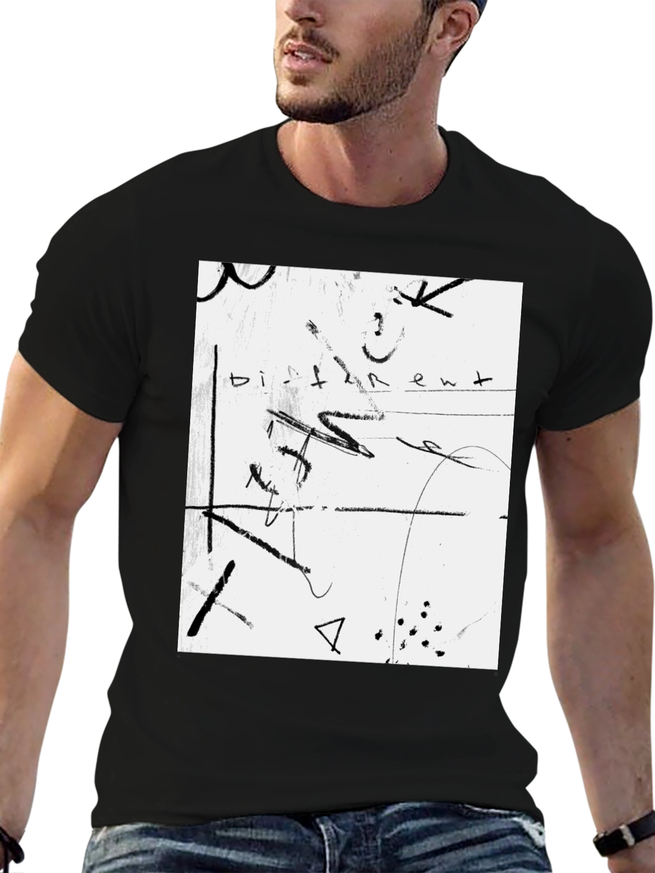 Abstract Art Graphic Tee - Black Unisex Shirt