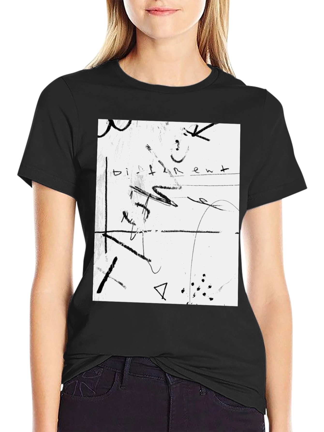 Abstract Art Graphic Tee - Black Unisex Shirt