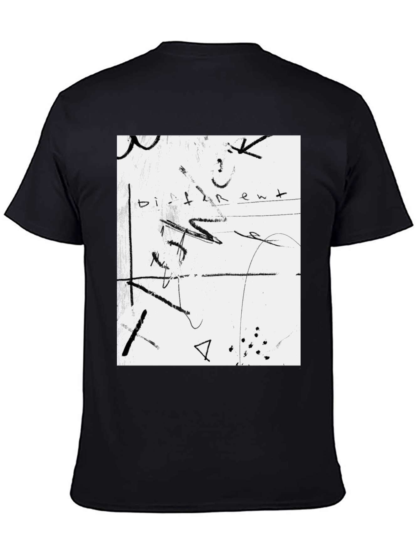 Abstract Art Graphic Tee - Black Unisex Shirt