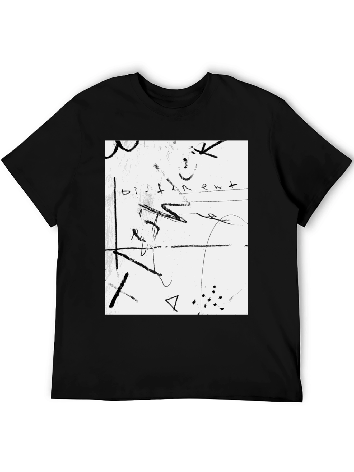Abstract Art Graphic Tee - Black Unisex Shirt