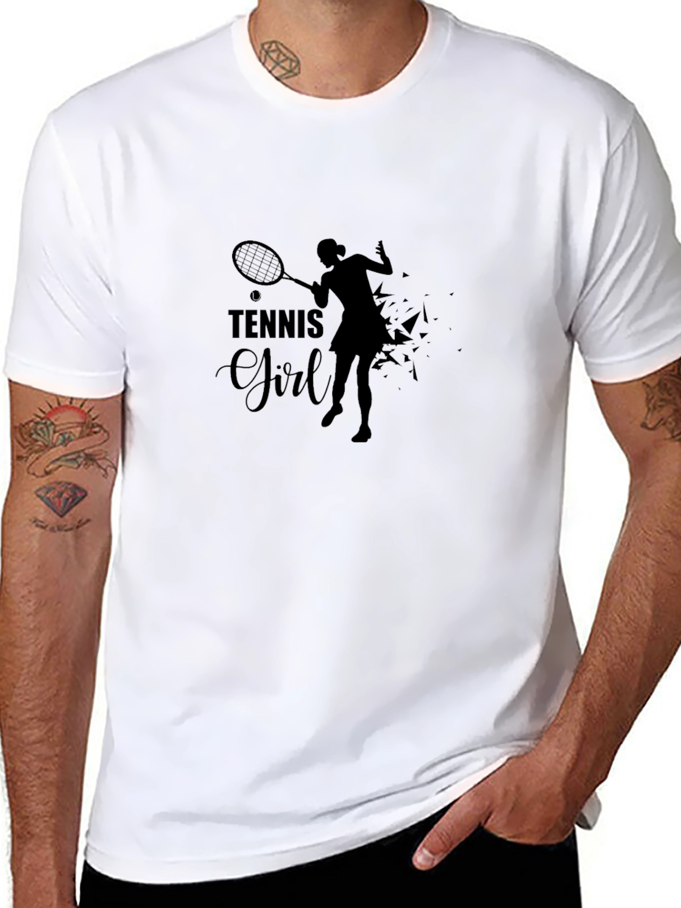 Tennis Girl Black T-Shirt