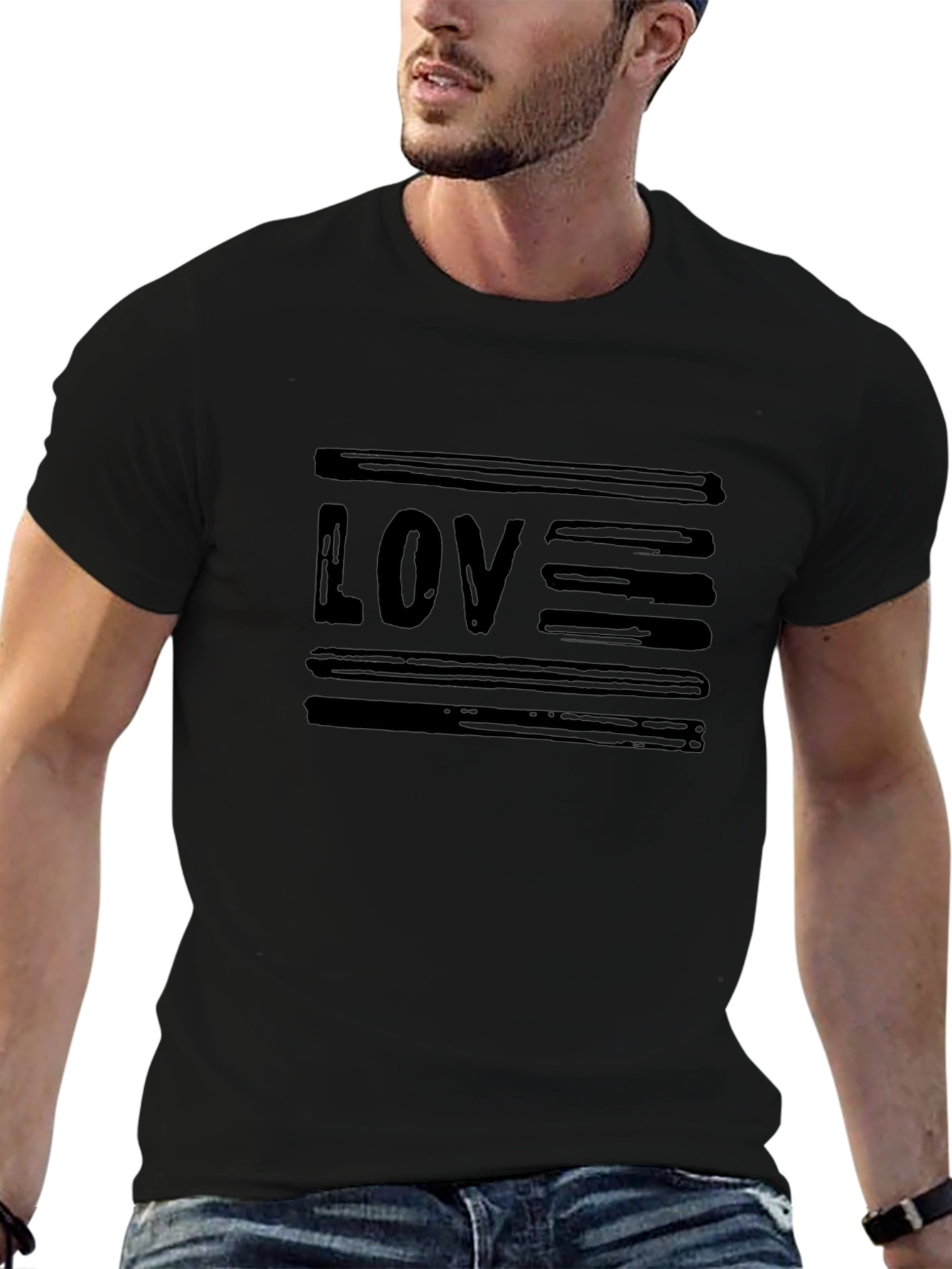 Black Graphic Tee - LOVE Design