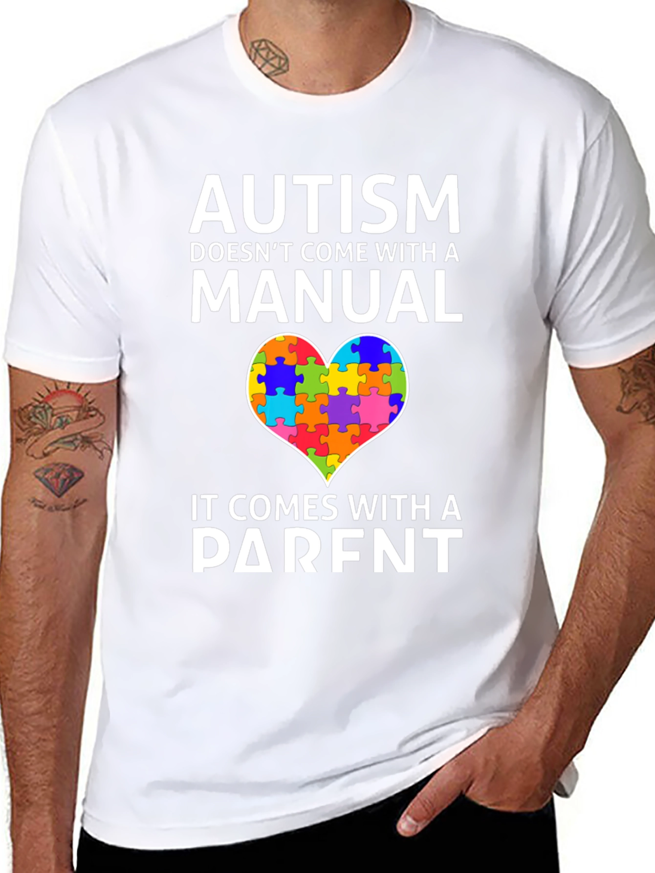 Autism Awareness T-Shirt - Puzzle Heart Parent Design